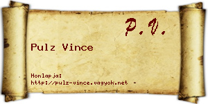 Pulz Vince névjegykártya